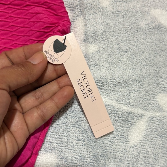Victoria's Secret Fuchsia Textured High-Waist Bikini Set - Picture 4 of 4